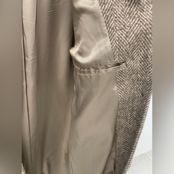 EUC Abercrombie Tailored Topcoat, brown herringbone MT - Picture 3 of 6